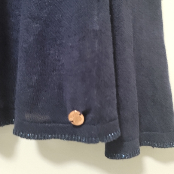Harris Wilson Navy Blue Linen Knit V-neck Sweater Size Large Long Sleeve Logo . - Picture 8 of 15